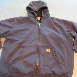 Mens Vtg Carhartt Heavyweight Full Zip Hoodie Sz XXL Blue